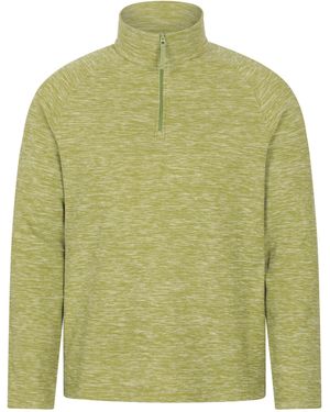 Mountain Warehouse 'Snowdon' Fleece Top Half Zip Breathable Quick Dry Jumper - Green