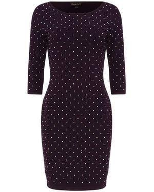 Phase Eight Stud Embellished Jersey Fine Knit Midi Dress - Blue