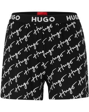 HUGO Printed Unite Pyjama Shorts - Black