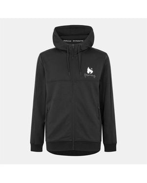 Money Metro Solid Patterned Hooded Ribbed Cuff Sweat Jacket - Black
