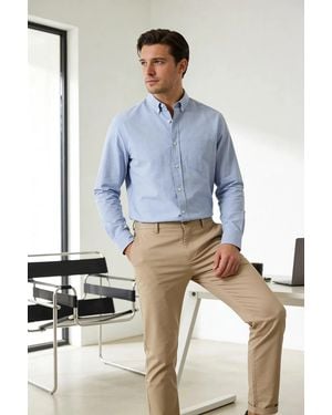 Secret Label Oxford Cotton Long Sleeve Shirt - Blue