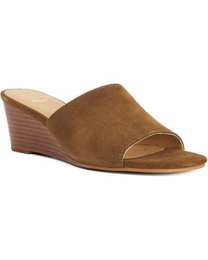 Dune Kaydee Suede Wedge Slip-On Mules - Brown
