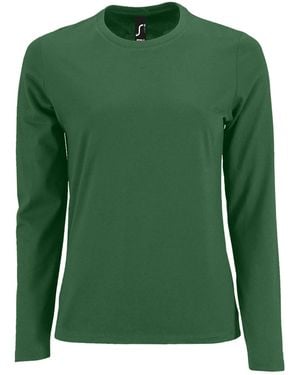 Sol's Ladies Imperial Long Sleeve T-Shirt (Bottle) - Green
