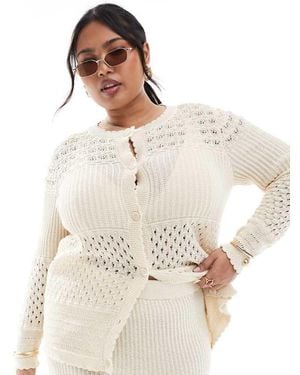 Vero Moda Patched Crochet Cardigan Co-Ord - White