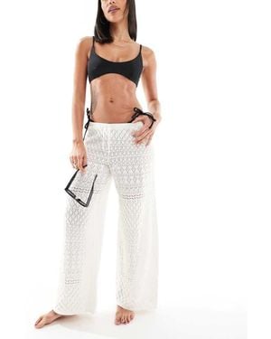 Hollister Low Rise Crochet Beach Trouser - White