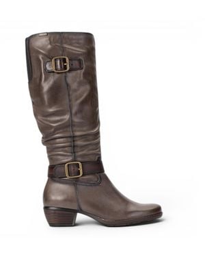 Pikolinos Leather Heel Knee-High Long Boots - Brown