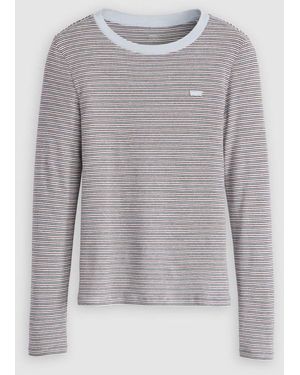 Levi's Levi's Monte Rio Stripe Skyway Essential Long Sleeve T-Shirt - Grey