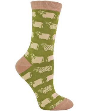 Miss Sparrow 1 Pack Ladies Novelty Animal Patterned Bamboo Socks - Green