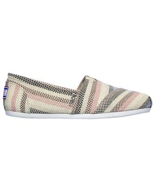 Skechers Bob Plush Strip Slip On Shoes - White