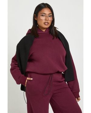 Boohoo Plus Toggle Oversized Hoodie - Red