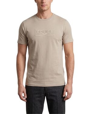 883 Police Coats T Shirts Crew Neck Short Sleeve Casual Top Summer Tee - Grey