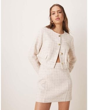 ASOS Boucle Boxy Blazer Co-Ord - Natural