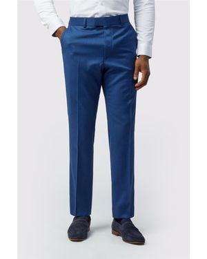 Ted Baker Flat Fronted Tailored Suit Trousers - Blue