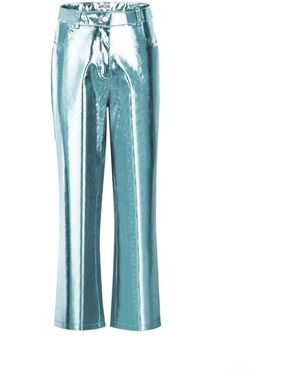 Amy Lynn Amylynn Lupe Metallic Patterned Five Pocket Trousers - Blue