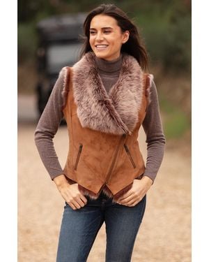 Ashwood Leather 'Kimi' Toscana Suede Biker Gilet - Black