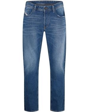 DIESEL Five Pocket Design Straight Leg Jeans - Blue