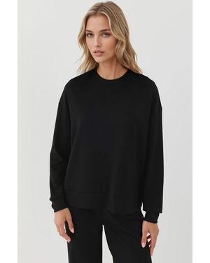 Hiccup Modal Touch Basic Sweatshirt - Black