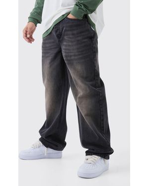 BoohooMAN Relaxed Fit Washed Jeans - Black