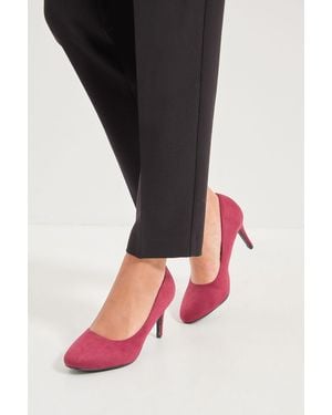 Good for the Sole Wide Fit Elsa Almond Toe Stiletto Heel Court Shoes - Black