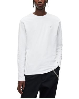 AllSaints T Shirts Long Sleeve Crew Neck Top - White