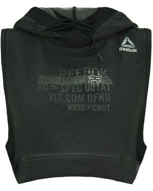 Reebok Combat Glory Sleeveless Training Cropped Hoody Bk3879 Spandex - Black