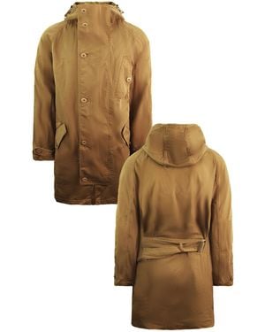 Lacoste Twill Parka Jacket Cotton - Brown