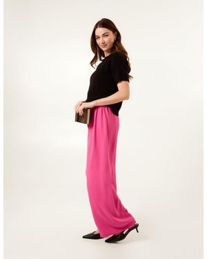 Blue Vanilla Drawstring Wide Leg Trousers - Pink