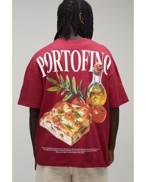 BoohooMAN Portofino Oversized Pocket T-Shirt - Red
