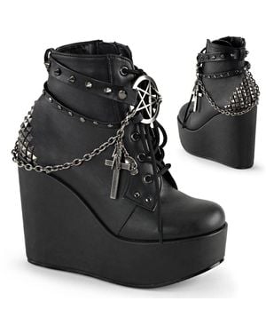 Demonia Poison 101 Vegan Leather Ankle Boots - Black