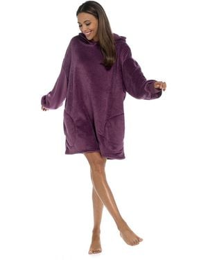 Sleep Snob Ladies Soft Touch Fleece Snuggle Hoodie For Winter - Purple