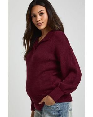 Boohoo Maternity Collared Oversized Jumper