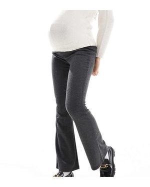 Mama.licious Maternity Herringbone Jersey Flares - Grey