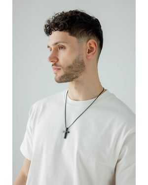 SVNX Cross Pendant Necklace - Black
