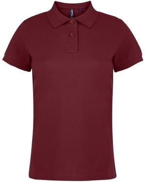 Asquith & Fox Ladies Plain Short Sleeve Polo Shirt - Red