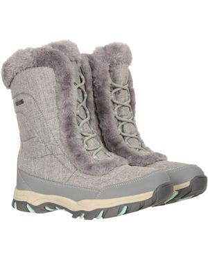 Mountain Warehouse 'Ohio' Snow Boots Faux Fur Thermal Proof Everyday Winter Shoes - Grey