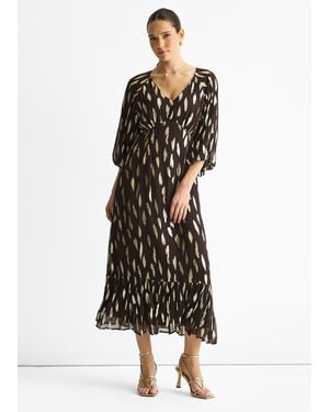 Gini London Viscose Clipped Balloon Sleeve Maxi Dress - White
