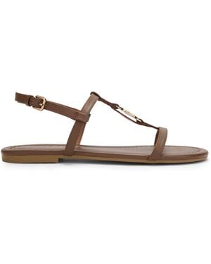 Kurt Geiger Leather Bromley Flat Sandal Sandals - Brown