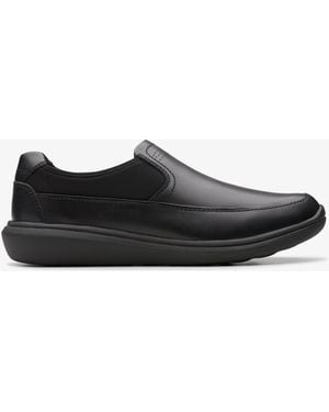 Clarks Watchet Step Leather Shoes - Black