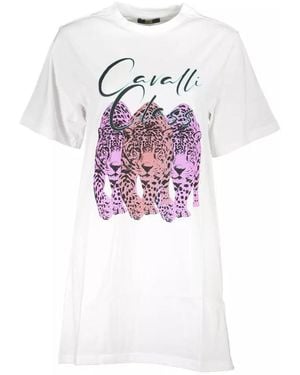 Roberto Cavalli Jaguar Print Tshirt Ca21217 - White
