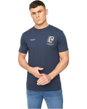 Crosshatch Morville Cotton T-Shirt - Blue