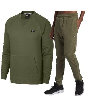 Nike Sportswear Optic Fleece Crew Tracksuit - Green