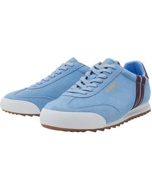 Patrick Dijon Suede Running Trainers /Burgundy/ - Blue