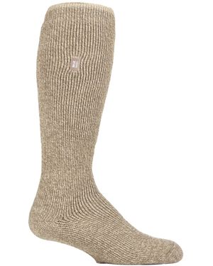 Heat Holders Long Leg Outdoor Merino Wool Thermal Socks With Reinforced Heel And Toe For Winter - Natural