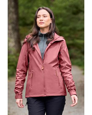 Mountain Warehouse 'Iona' Softshell Jacket With Multiple Pockets Water Resistant Casual Everyday Coat - Pink