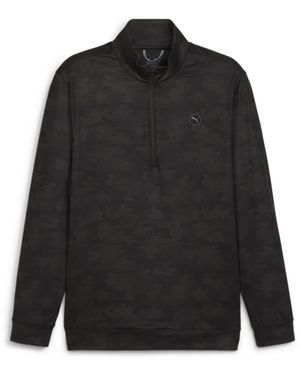 PUMA Cloudspun Camo 1/4 Zip Pullover - Black