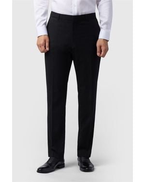 Limehaus Flat Fronted Regular Suit Trousers - Black
