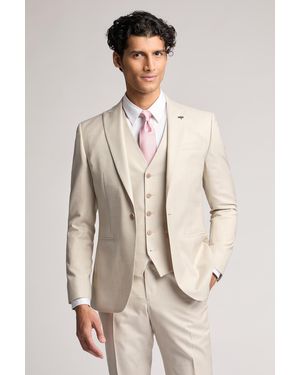 Ted Baker Turner Slim Fit Stone Sharkskin Suit Jacket - Natural