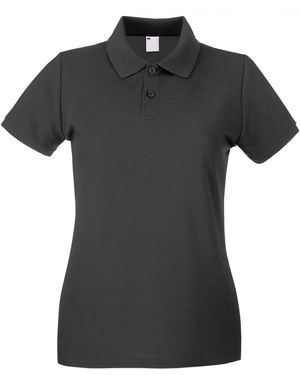 Fruit Of The Loom Ladies Lady Fit Short-Sleeved Polo Shirt (Graphite) - Black