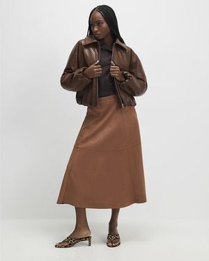 River Island Midi Skirt Faux Suede Full Circle - Brown