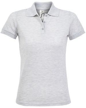Sol's Ladies Prime Pique Polo Shirt (Ash) - White